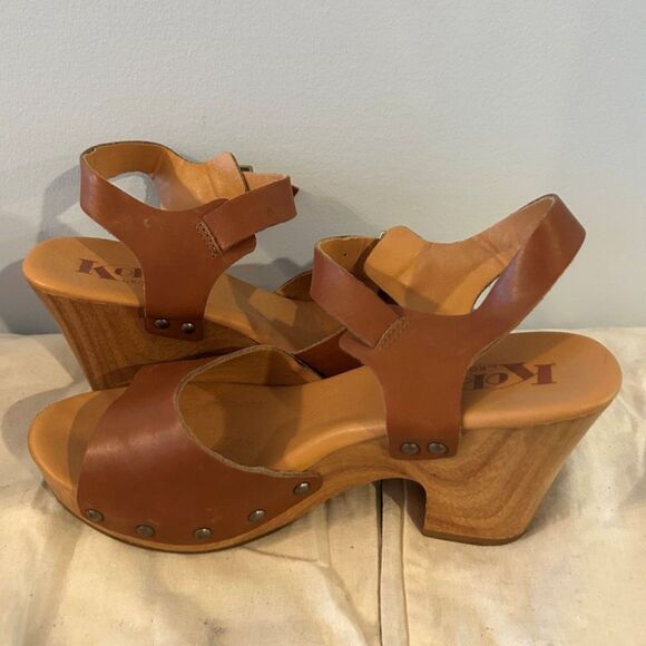 Kork Tan Leather Sandals - Size 7 - Picture 2 of 6